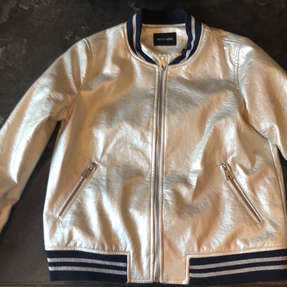 Dolce Cabo Faux Leather Bomber Jacket size M